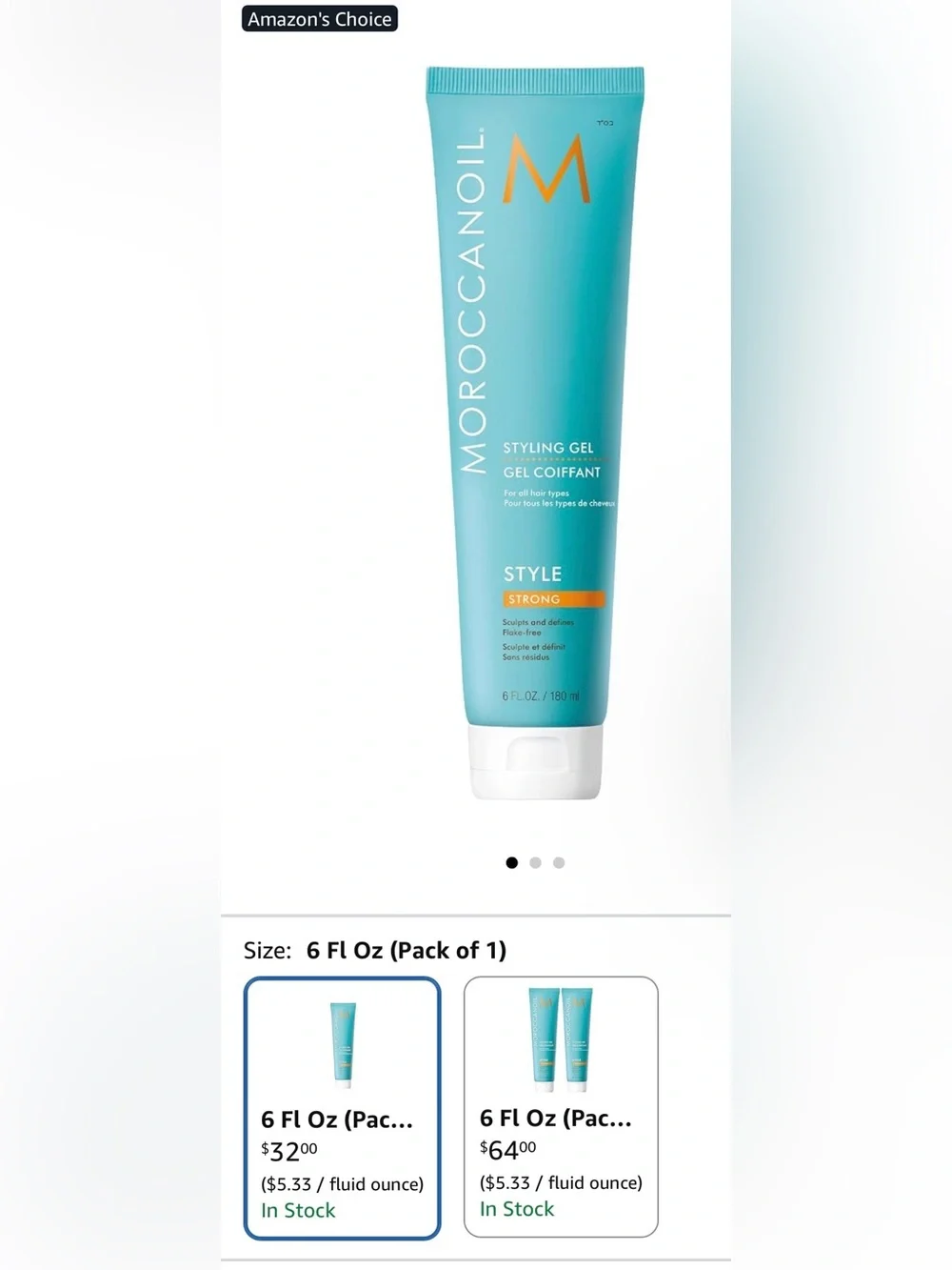 Moroccanoil Styling Gel Medium or Strong (pick one)